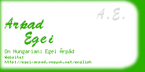 arpad egei business card