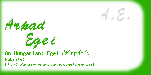 arpad egei business card